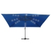 Sombrilla voladiza luces LED y poste aluminio azul azure 4x3 m