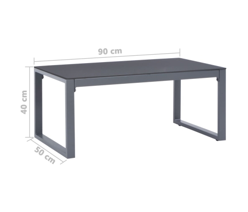 Mesa de centro de aluminio 90x50x40 cm