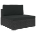 Set de muebles de jardín y cojines 7 pzas ratán sintético negro
