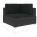 Set de muebles de jardín y cojines 7 pzas ratán sintético negro