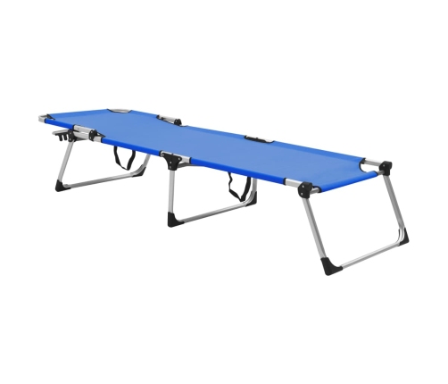 vidaXL Tumbona senior extra alta plegable aluminio azul