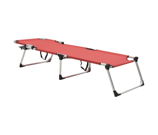 Tumbona senior extra alta plegable aluminio roja