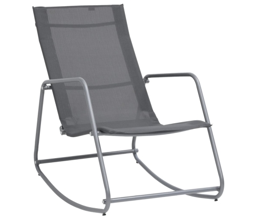 vidaXL Silla mecedora de jardín textilene gris 95x54x85 cm