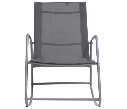 vidaXL Silla mecedora de jardín textilene gris 95x54x85 cm