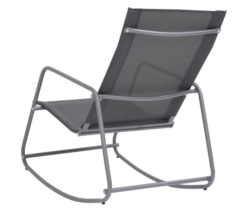 vidaXL Silla mecedora de jardín textilene gris 95x54x85 cm