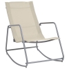 Silla mecedora de jardín textilene crema 95x54x85 cm