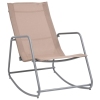 Silla mecedora de jardín textilene taupe 95x54x85 cm