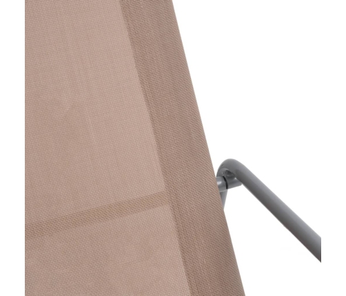 Silla mecedora de jardín textilene taupe 95x54x85 cm