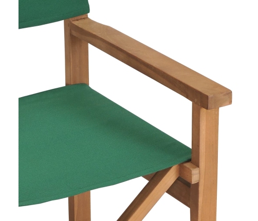 vidaXL Silla de director madera maciza de teca verde