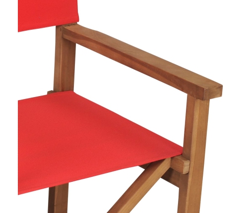 vidaXL Silla de director madera maciza de teca rojo