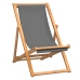 vidaXL Silla de playa plegable madera maciza de teca gris