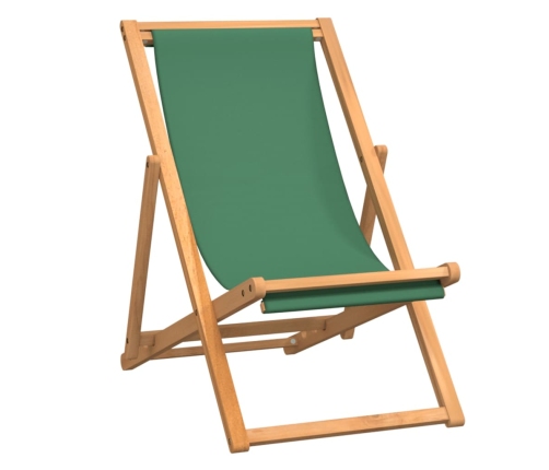 vidaXL Silla de playa plegable madera maciza de teca verde