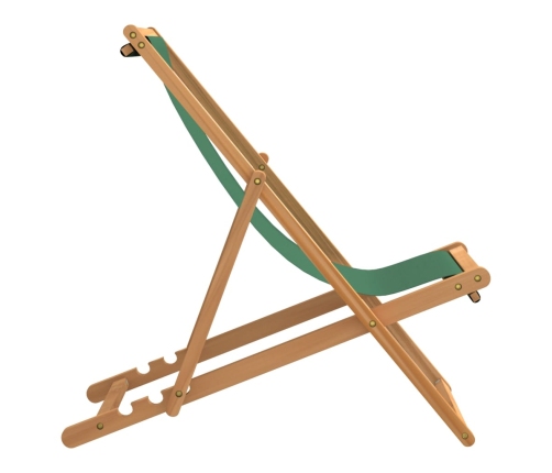 vidaXL Silla de playa plegable madera maciza de teca verde