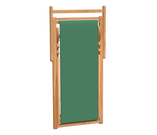 vidaXL Silla de playa plegable madera maciza de teca verde