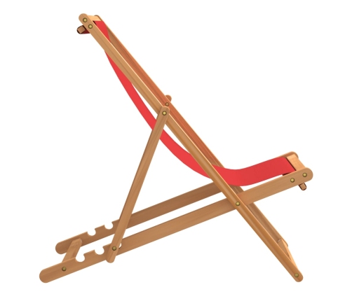 Silla de playa plegable madera maciza de teca rojo