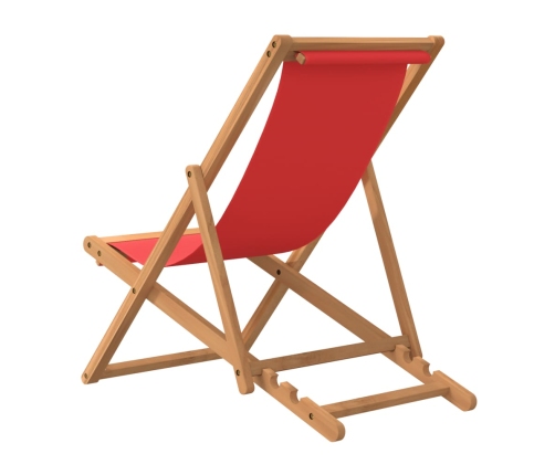 Silla de playa plegable madera maciza de teca rojo