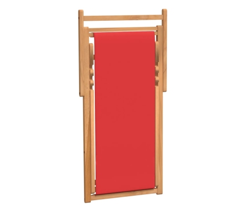 Silla de playa plegable madera maciza de teca rojo