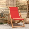 Silla de playa plegable madera maciza de teca rojo