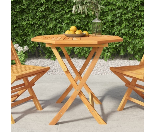 Mesa de jardín plegable madera de teca maciza 85x85x76 cm