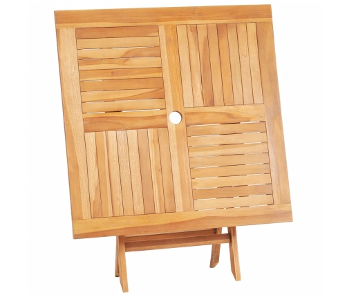 Mesa de jardín plegable madera de teca maciza 85x85x76 cm