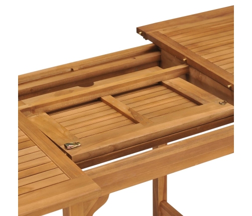 Mesa de jardín extensible madera maciza teca (110-160)x80x75cm