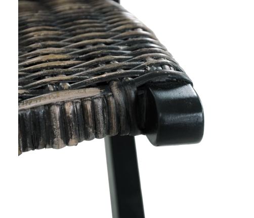 Silla de ratán kubu natural y madera maciza de caoba negra