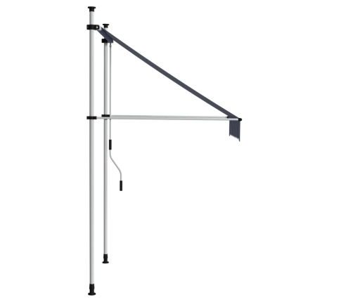 Toldo manual retráctil 100 cm azul y blanco a rayas