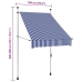 Toldo manual retráctil 100 cm azul y blanco a rayas