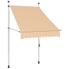 Toldo manual retráctil 100 cm naranja y blanco a rayas