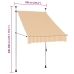 Toldo manual retráctil 100 cm naranja y blanco a rayas