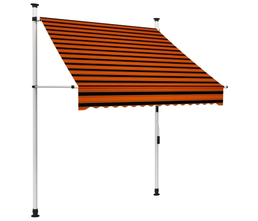 Toldo manual retráctil naranja y marrón 150 cm