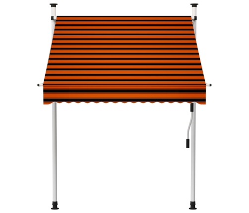 Toldo manual retráctil naranja y marrón 150 cm