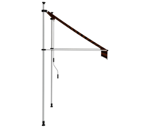 Toldo manual retráctil naranja y marrón 150 cm