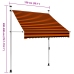 Toldo manual retráctil naranja y marrón 150 cm