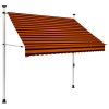 Toldo manual retráctil naranja y marrón 200 cm