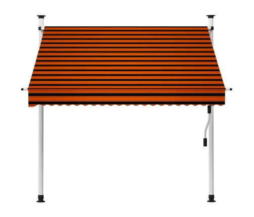 Toldo manual retráctil naranja y marrón 200 cm