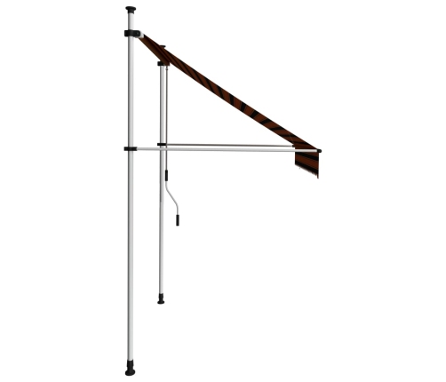 Toldo manual retráctil naranja y marrón 200 cm