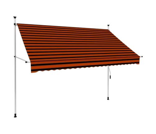 Toldo manual retráctil naranja y marrón 250 cm