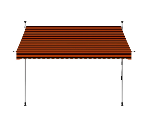 Toldo manual retráctil naranja y marrón 250 cm