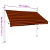 Toldo manual retráctil naranja y marrón 250 cm