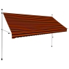 Toldo manual retráctil naranja y marrón 300 cm