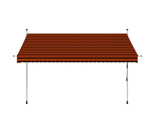 Toldo manual retráctil naranja y marrón 300 cm