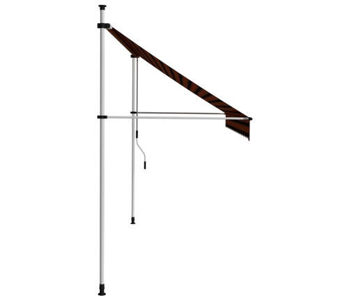 Toldo manual retráctil naranja y marrón 300 cm