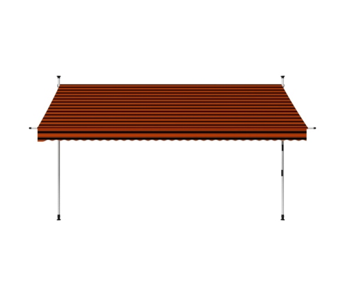 Toldo manual retráctil naranja y marrón 350 cm