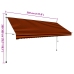 Toldo manual retráctil naranja y marrón 350 cm