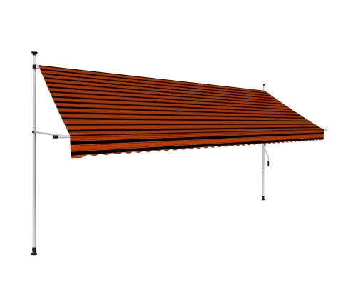 Toldo manual retráctil naranja y marrón 400 cm