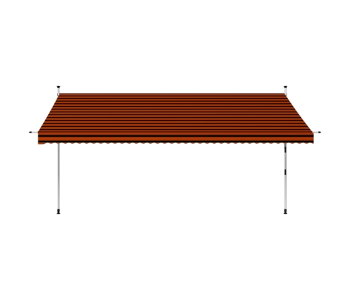 Toldo manual retráctil naranja y marrón 400 cm