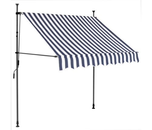 Toldo manual retráctil con LED azul y blanco 100 cm