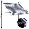 Toldo manual retráctil con LED azul y blanco 200 cm