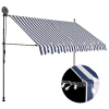 Toldo manual retráctil con LED azul y blanco 300 cm